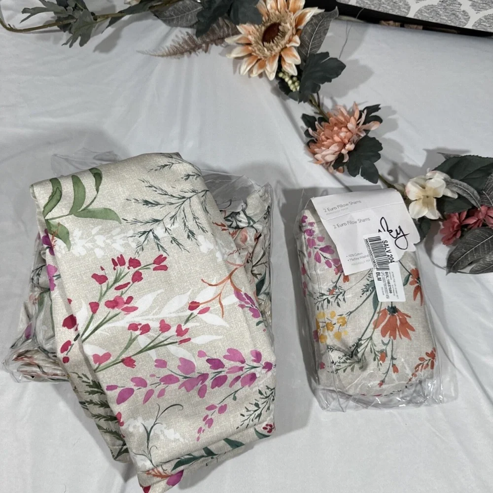 NIB $455 Sky [ 5 Piece Set ] Sky Autumn Posies Duvet Cover Set + Shams‎